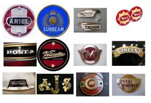 Famous Tank Badges Ariel Sunbeam Triumph BSA Honda Vellocette Matchless Vincent Norton AJS Panther Royal Enfield