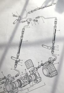 Harris Triumph T140 98-0009 10 Front Brake Line & Splitter Brackets (H261) (H262)