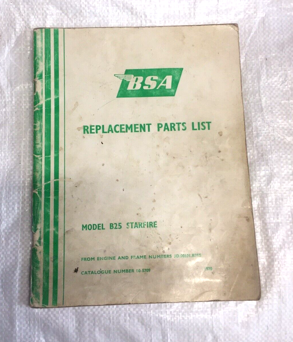 BSA STARFIRE B25 GENUINE WORKS PARTS MANUAL 1970 (WORKSHOP CLEAR OUT)
