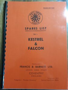 Francis – Barnett Kestrel and Falcon Spares List