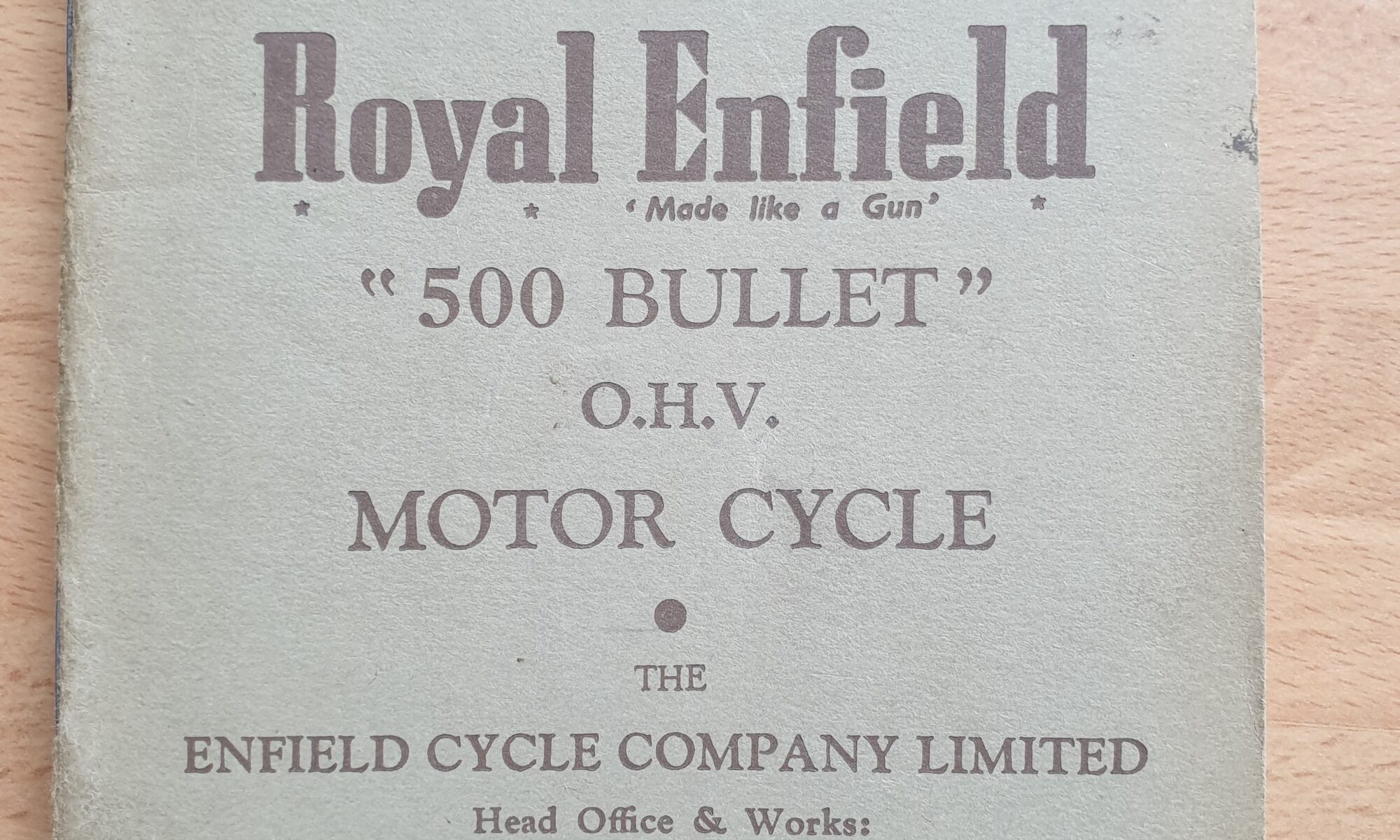 Royal Enfield 500 Bullet OHV Spares and Replacement Parts booklet (1961)