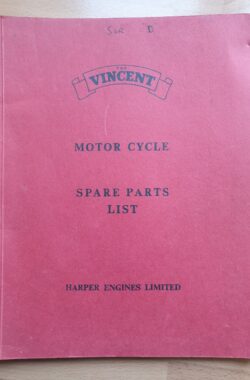 Vincent Spare Parts List for Black Shadow Rapide Black Prince and Black Knight