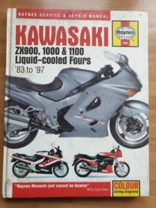 Haynes workshop manual for the Kawasaki ZX900 1000 1100 Liquid Cooled Fours (83 to 97)