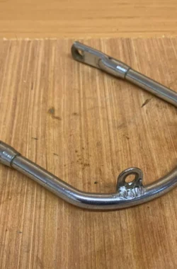 TRIUMPH T140 SHORT FRONT MUDGUARD BRACKET CHROME (USED GOOD CONDITION)