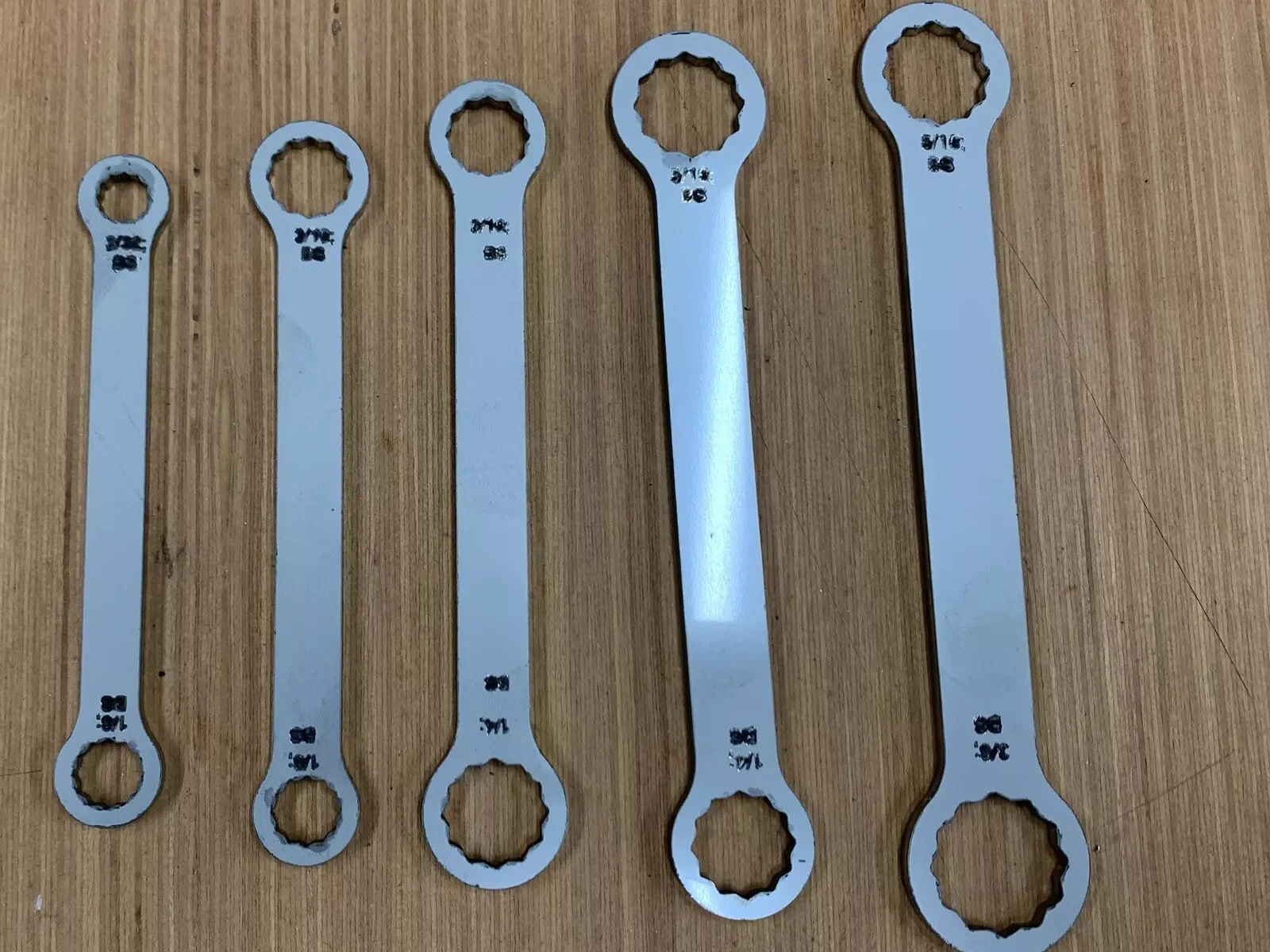 CLASSIC MOTORCYCLE / VEHICLE WHITWORTH RING SPANNER SET STAINLESS STEEL TO CLEAR (H202)