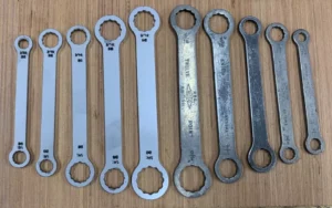 CLASSIC MOTORCYCLE / VEHICLE WHITWORTH RING SPANNER SET STAINLESS STEEL TO CLEAR (H202)