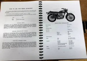 TRIUMPH DAYTONA T100R TROPHY T100C PARTS MANUAL 1971