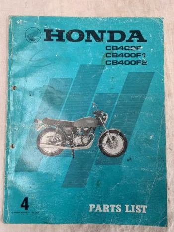 HONDA CB400F F1 F2 SUPER SPORTS 400-4 GENUINE WORKS PARTS BOOK 1977