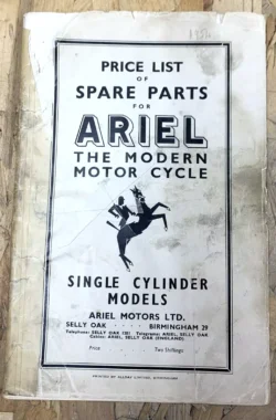 ARIEL WORKS SPARE PARTS BOOK MANUAL SINGLE CYLINDER MODELS 1954