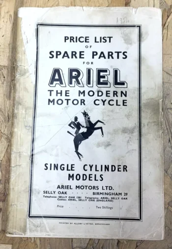 ARIEL WORKS SPARE PARTS BOOK MANUAL SINGLE CYLINDER MODELS 1954