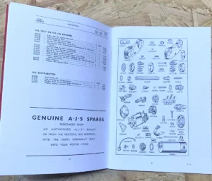 AJS SPRING TWIN SPARE PARTS LIST BOOK MANUAL CATALOGUE 1956