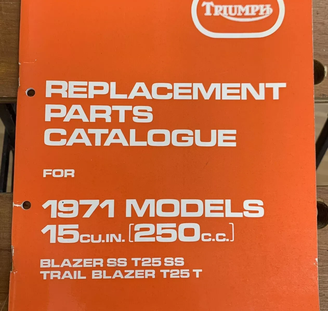 TRIUMPH T25SS BLAZER GENUINE WORKS PARTS MANUAL 1971