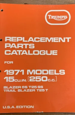 TRIUMPH T25SS BLAZER GENUINE WORKS PARTS MANUAL 1971