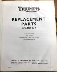 TRIUMPH TIGER 100 T100S T100R T100C T100T PARTS MANUAL 1968