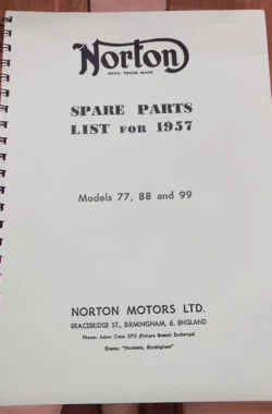 NORTON DOMINATOR 77 88 99 PARTS MANUAL SPARES CATALOGUE BOOK