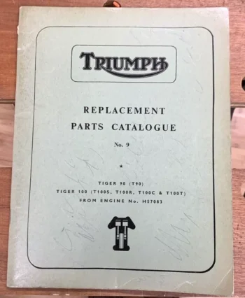 TRIUMPH TIGER 90 100 T100S T100R T100C T100T GENUINE WORKS PARTS MANUAL 1967