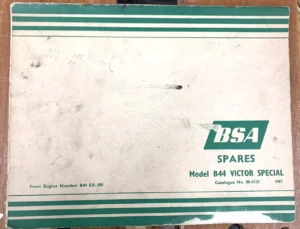 BSA B44 VICTOR SPECIAL WORKS PARTS MANUAL SPARES CATALOGUE 1967 