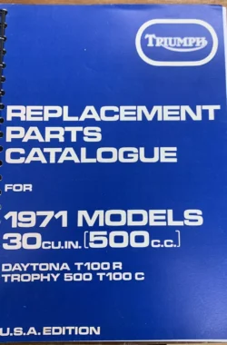 TRIUMPH DAYTONA T100R TROPHY T100C PARTS MANUAL 1971