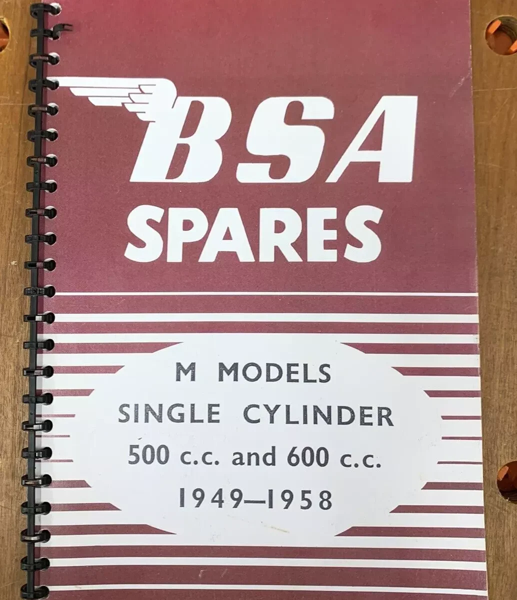 BSA M MODELS 1949 TO 1958 PARTS MANUAL 500CC 600CC SINGLES