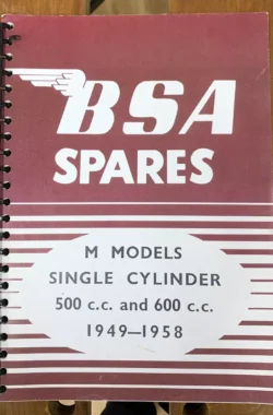 BSA M MODELS 1949 TO 1958 PARTS MANUAL 500CC 600CC SINGLES