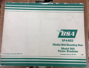 BSA B44 VICTOR SHOOTING STAR ROADSTER WORKS PARTS MANUAL 00-5134 SPARES CATALOGUE 1967