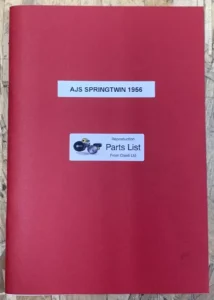 AJS SPRING TWIN SPARE PARTS LIST BOOK MANUAL CATALOGUE 1956