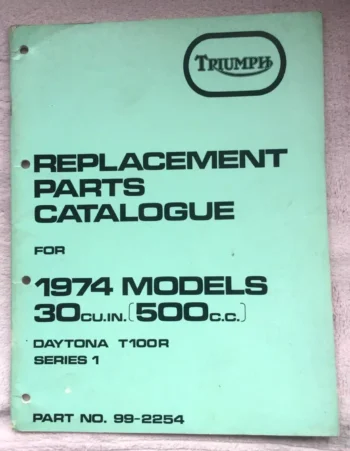 TRIUMPH DAYTONA T100R GENUINE WORKS PARTS MANUAL 1974