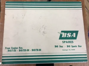 BSA B40 STAR AND B40 SPORTS STAR WORKS PARTS MANUAL 00-5121 