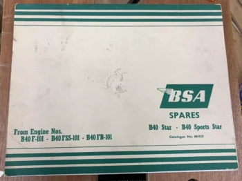 BSA B40 STAR AND B40 SPORTS STAR WORKS PARTS MANUAL 00-5121