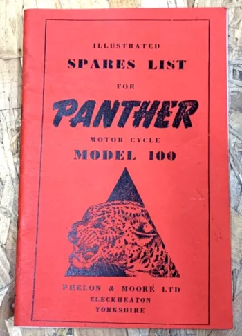 PANTHER 100 ILLUSTRATED SPARE PARTS LIST BOOK MANUAL CATALOGUE