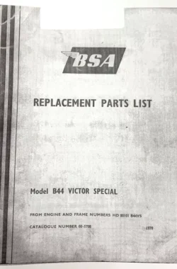 BSA B44 VICTOR SPECIAL PARTS MANUAL SPARES LIST CATALOGUE 1970