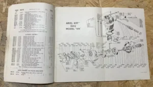 ARIEL WORKS SPARE PARTS BOOK MANUAL SINGLE CYLINDER MODELS 1954