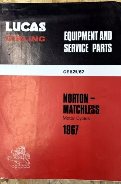 LUCAS GIRLING EQUIPMENT & SERVICE PARTS NORTON MATCHLESS 1967