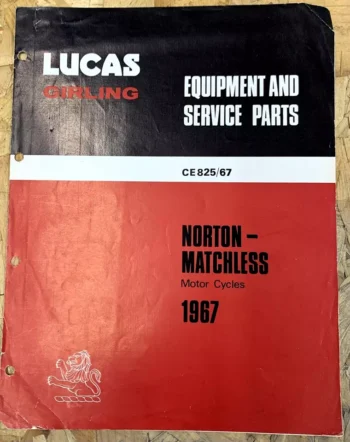 LUCAS GIRLING EQUIPMENT & SERVICE PARTS NORTON MATCHLESS 1967